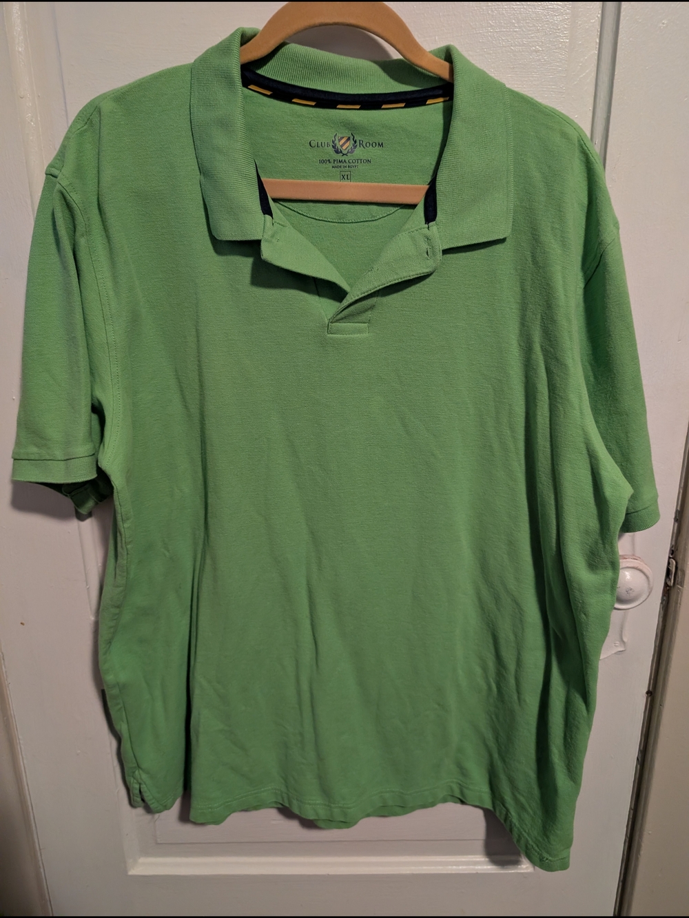 Club Room Egyptian Pima Cotton Light Green Polo Size XL
